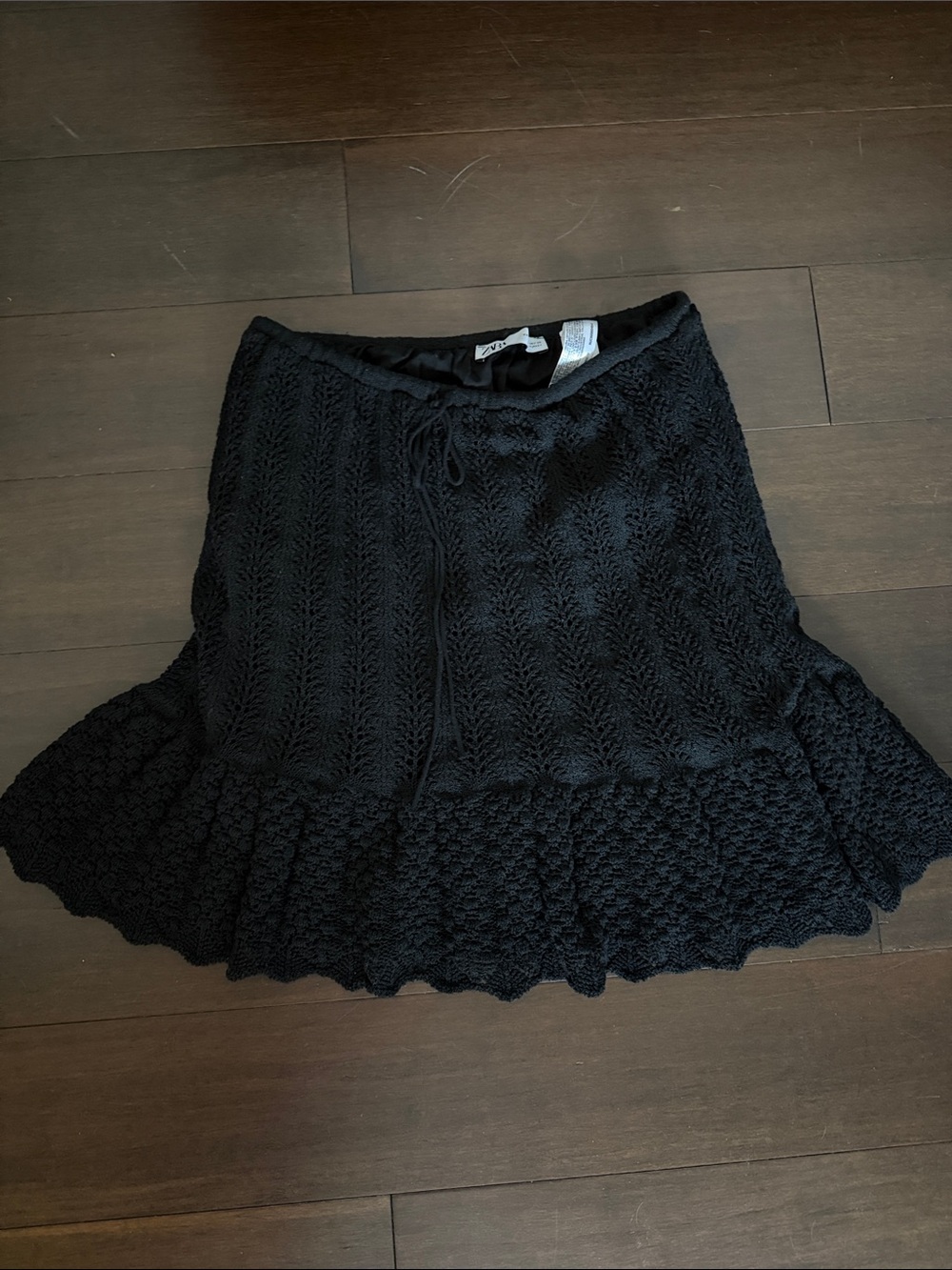 Zara Black Knit crochet Women's Skirt